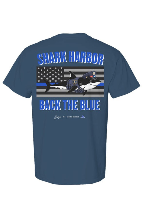 The Back the Blue Police Shark Tee Jaxson Edition