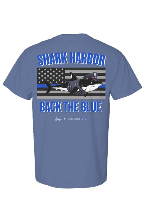 The Back the Blue Police Shark Tee Jaxson Edition